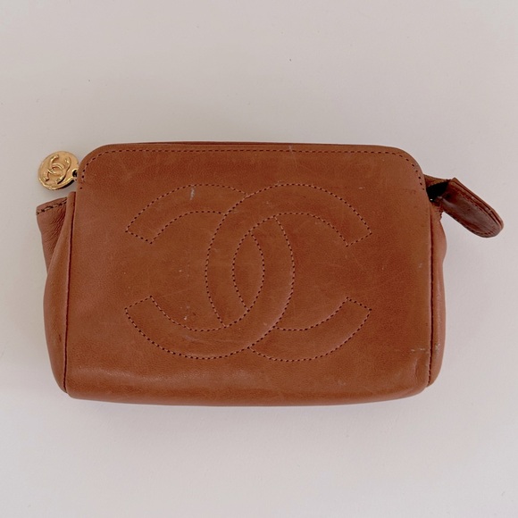 CHANEL Handbags - AUTH Chanel Brown Multi Use Pouch